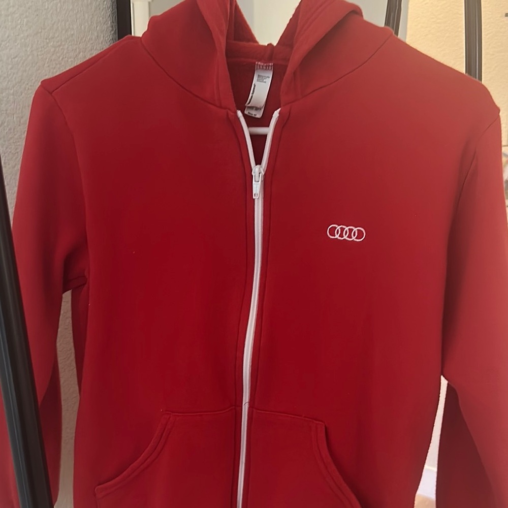 Red Hoodie Jacket with Sporty Design